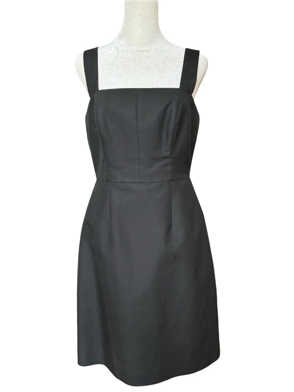 J. Crew Black Fitted Knee-length Cotton Dress